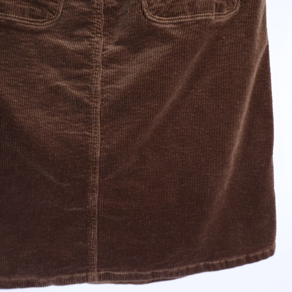 Kut from the Kloth Corduroy Button Front Skirt Brown Knee Length Women's 0 - Picture 6 of 9